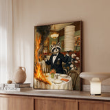"I've Got This" - Raccoon Vertical Framed Canvas - Dark Burnout Humor Wall Art