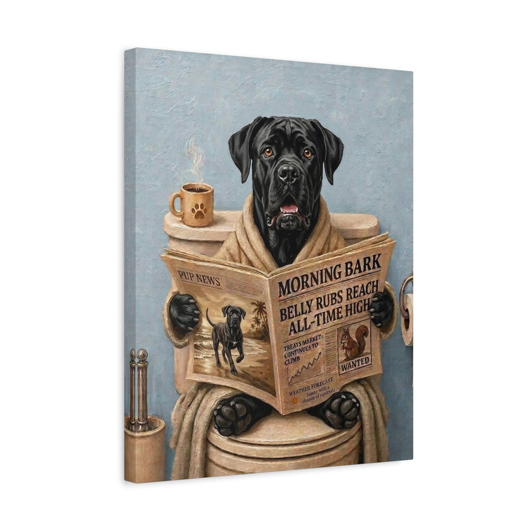 "Morning Business" - Cane Corso Vertical Canvas - Dog Lover Wall Art