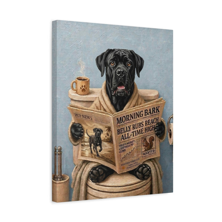 "Morning Business" - Cane Corso Vertical Canvas - Dog Lover Wall Art