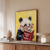 "Intermittent Fasting for Beginners" - Panda Vertical Framed Canvas - Animal Book Humor Wall Art