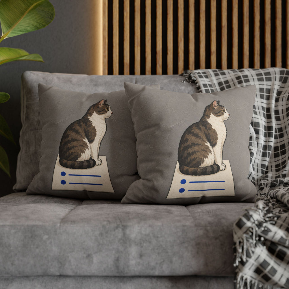 The Standup – Funny Office Decor with a Cat on the Meeting Agenda – Pillow / Cover