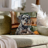 "Before Coffee" - Schnauzer Pillow Cover - Dog Lover Home Decor