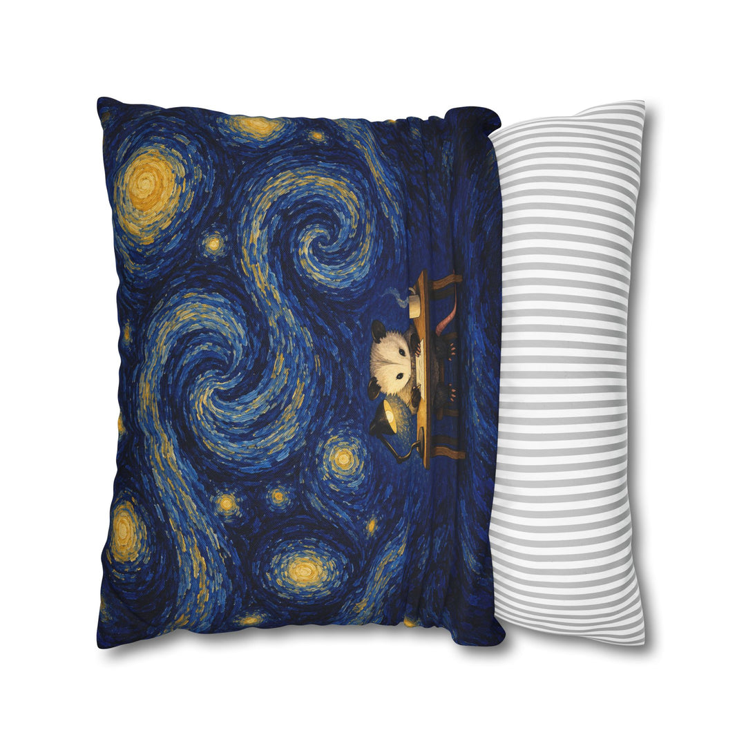 The Night Shift – Starry Night Wall Art with a Swirling Blue Sky – Pillow / Cover