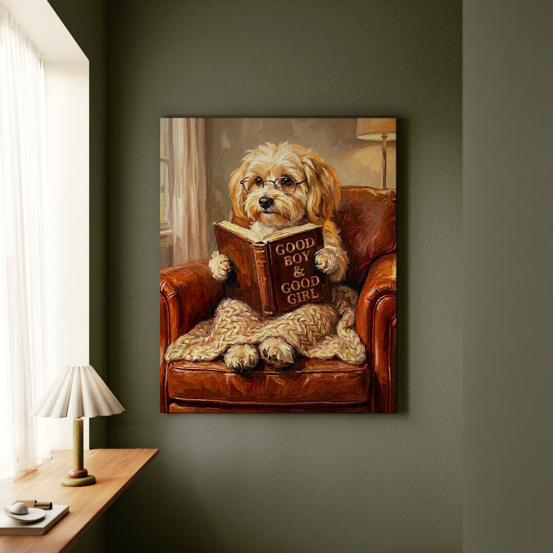 Havanese Evening Read Canvas
