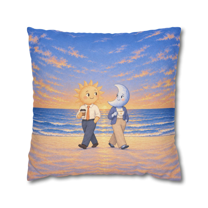 Shift Change – Celestial Wall Art with a Sun and Moon Handover – Pillow / Cover