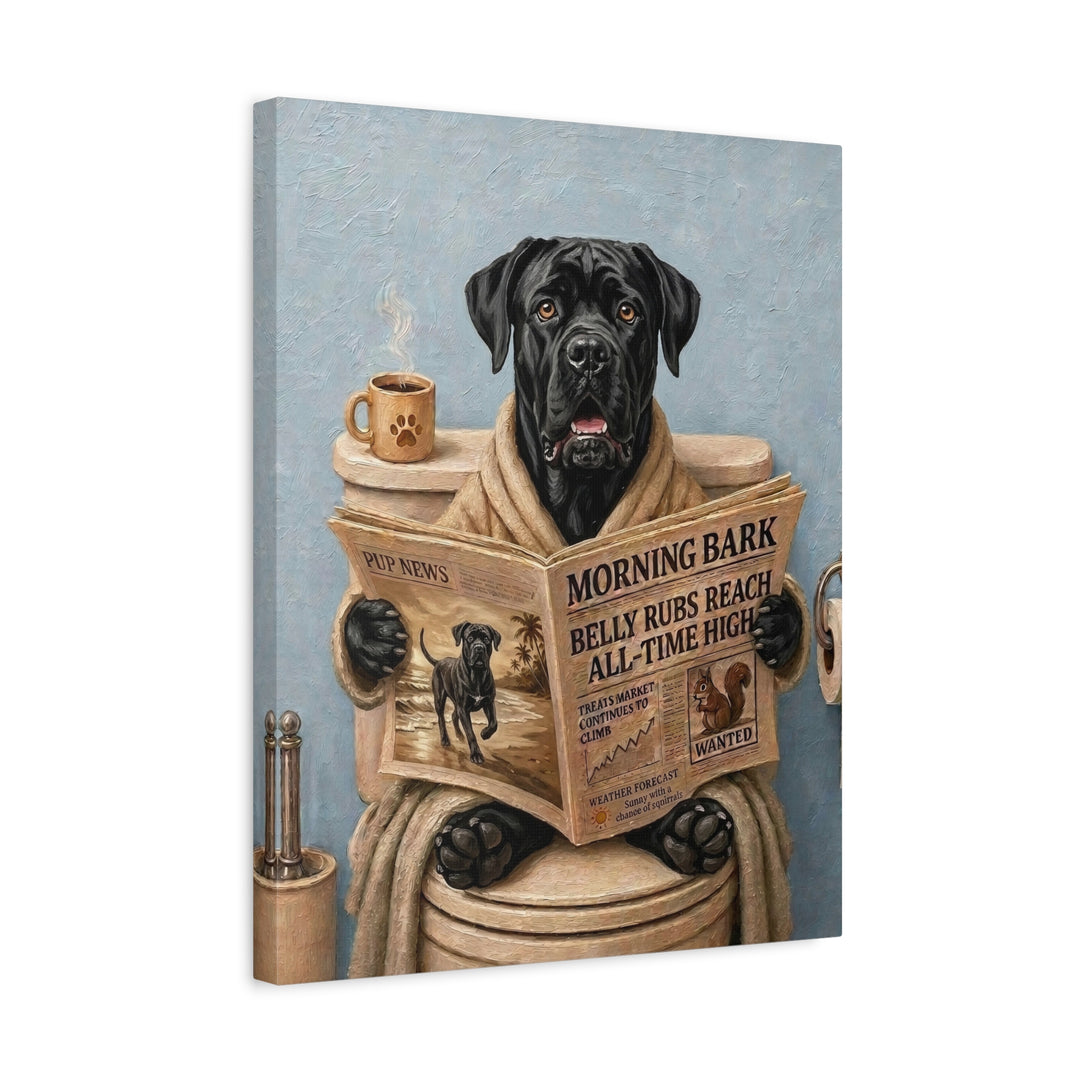 "Morning Business" - Cane Corso Vertical Canvas - Dog Lover Wall Art