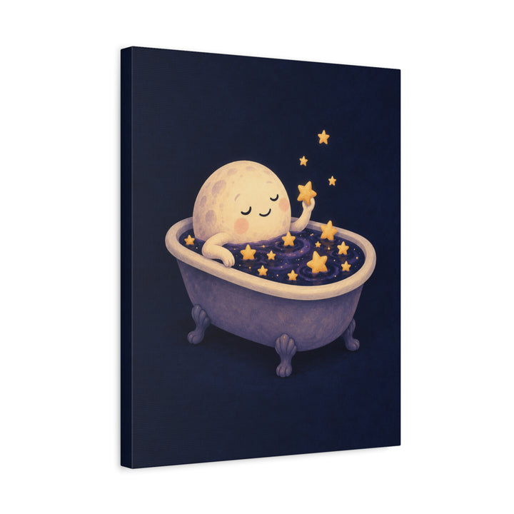 The Moon's Bath – Celestial Wall Art with a Claw Foot Tub of Night – Canvas / Framed Canvas