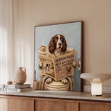 "Morning Business" - English Springer Spaniel Vertical Framed Canvas - Dog Lover Wall Art