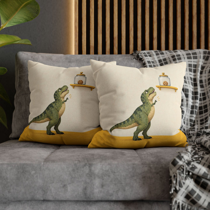 The Last Cookie – Dinosaur Art with Short Arms and a Distant Jar – Pillow / Cover
