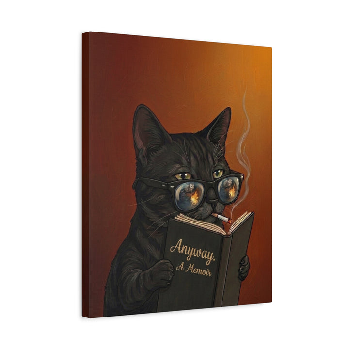 "Anyway" - Cat Vertical Canvas - Animal Book Humor Wall Art