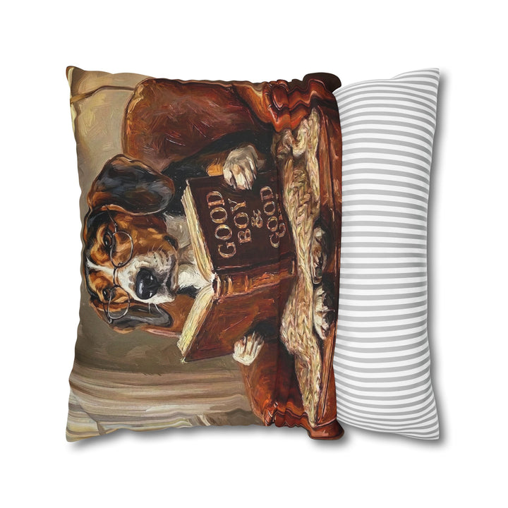 "Evening Read" - Beagle Throw Pillow - Dog Lover Home Decor