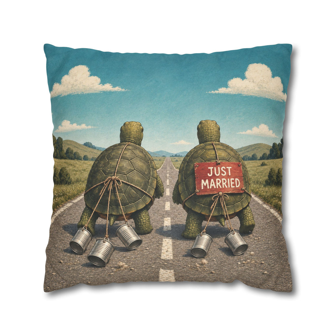 The Long Haul – Turtle Wall Art with Two Turtles on an Open Road – Pillow / Cover