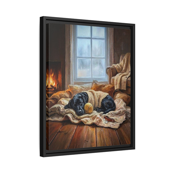 "Calm Memories" - Labrador Vertical Framed Canvas - Dog Lover Wall Art
