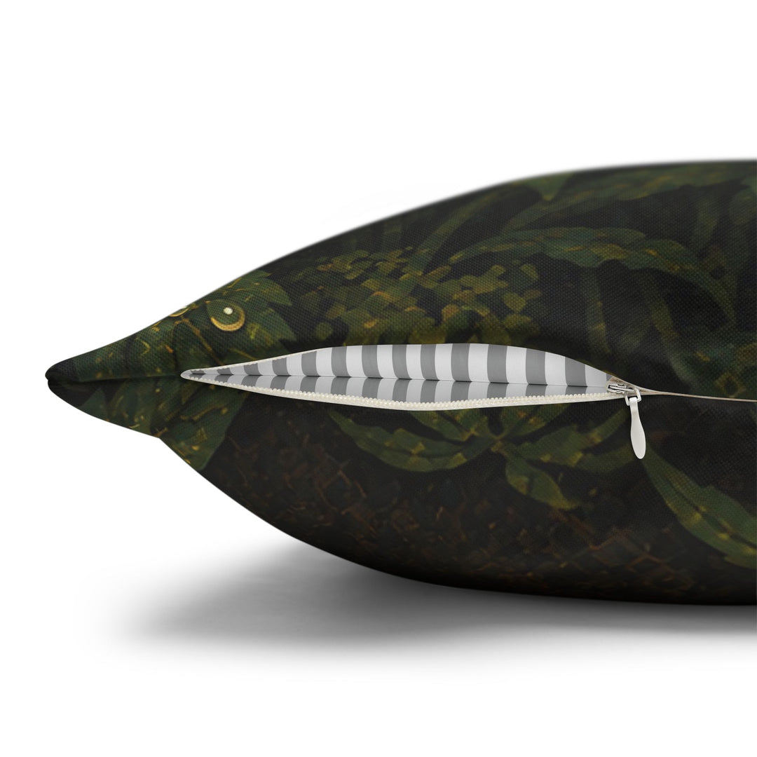 The Rain Collector – Cottagecore Decor with a Frog Tending Tiny Jars – Pillow / Cover