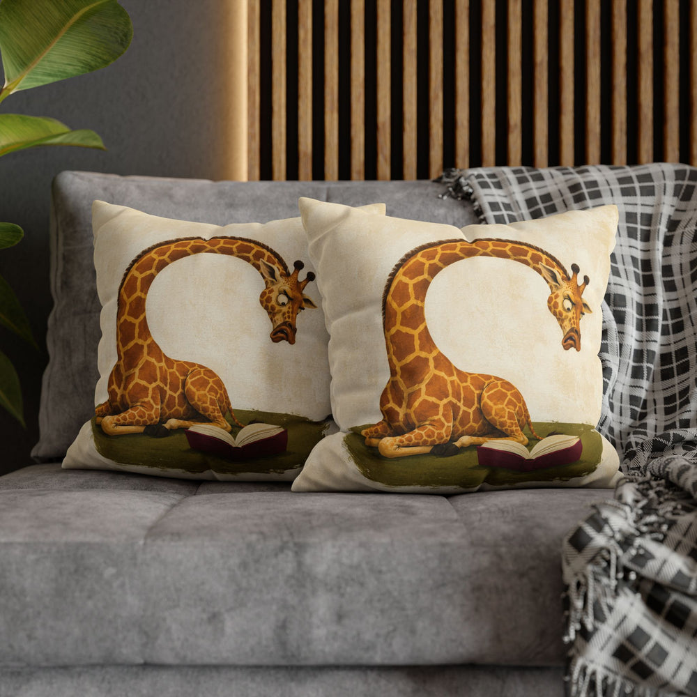 Plot Twist – Library Wall Art with a Giraffe and Chapter Twelve – Pillow / Cover