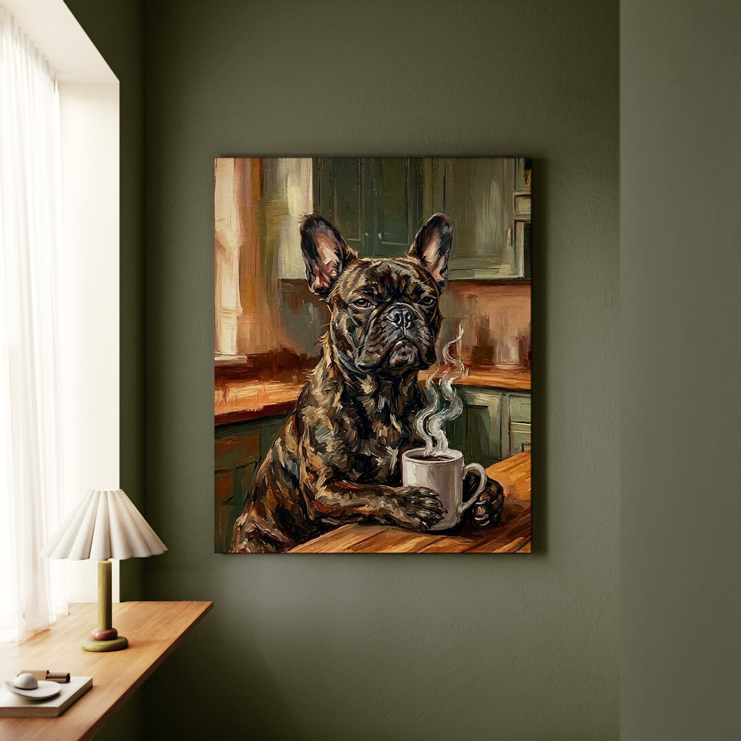 French Bulldog Before Coffee Canvas