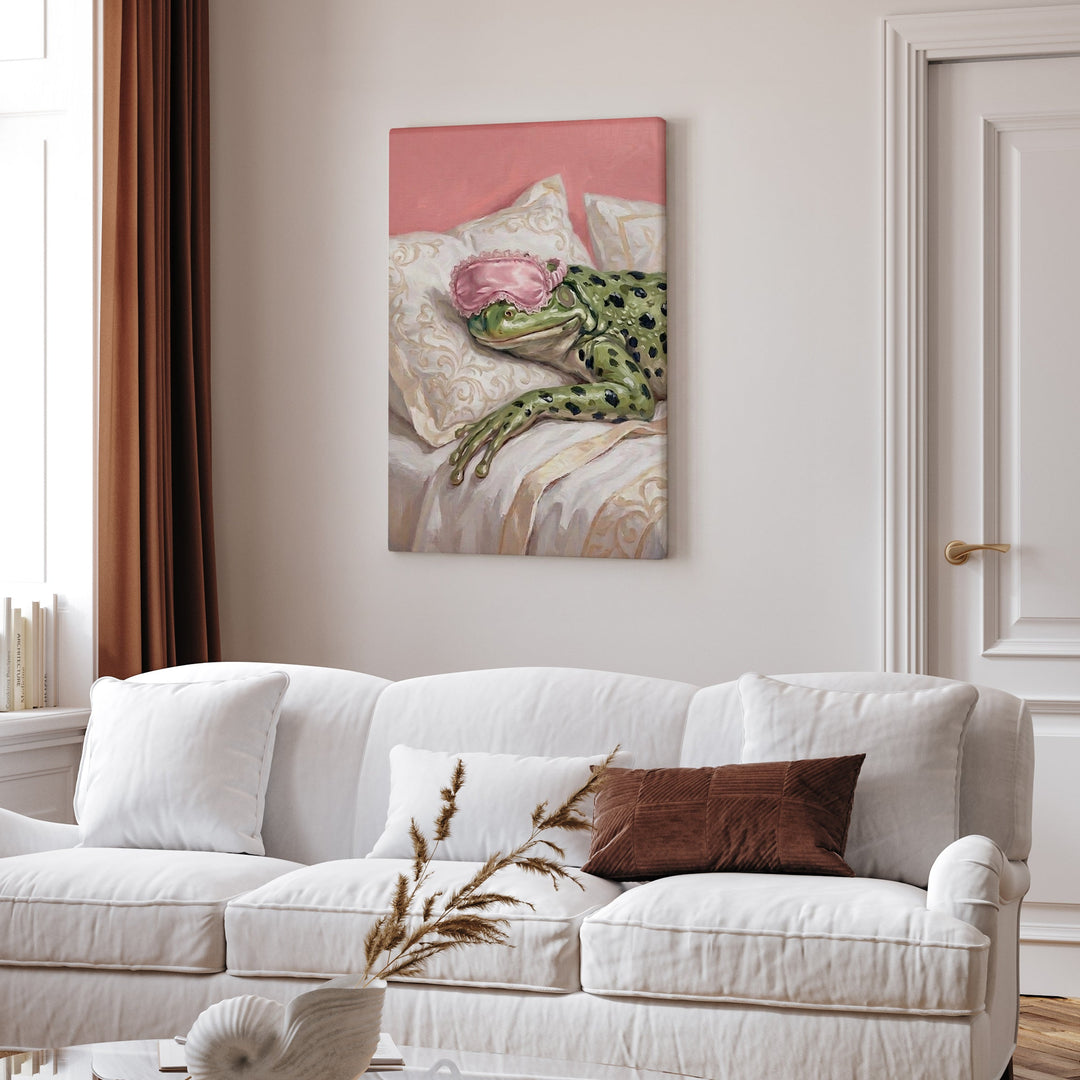 "Beauty Sleep" - Frog Vertical Canvas - Spirit Animal Wall Art