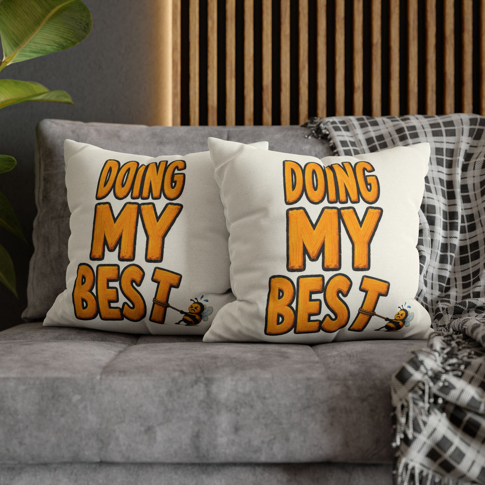 Doing My Best – Funny Quotes Wall Art with a Bee Dragging the Letters – Pillow / Cover