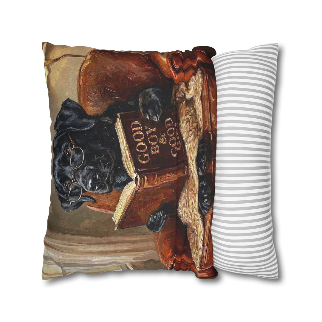 "Evening Read" - Labrador Throw Pillow - Dog Lover Home Decor