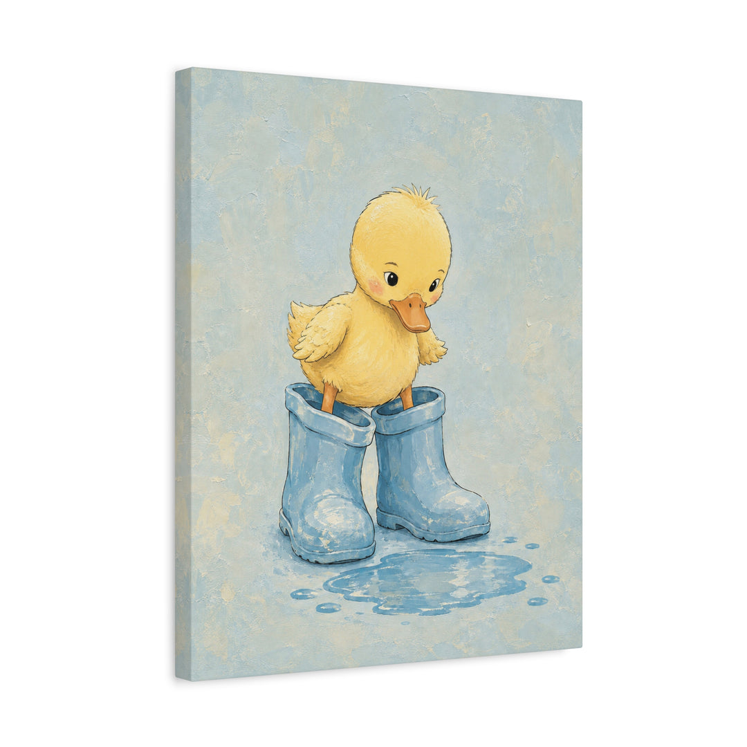 Little Boots – Nursery Wall Art with Rain Gear Four Sizes Too Big – Canvas / Framed Canvas
