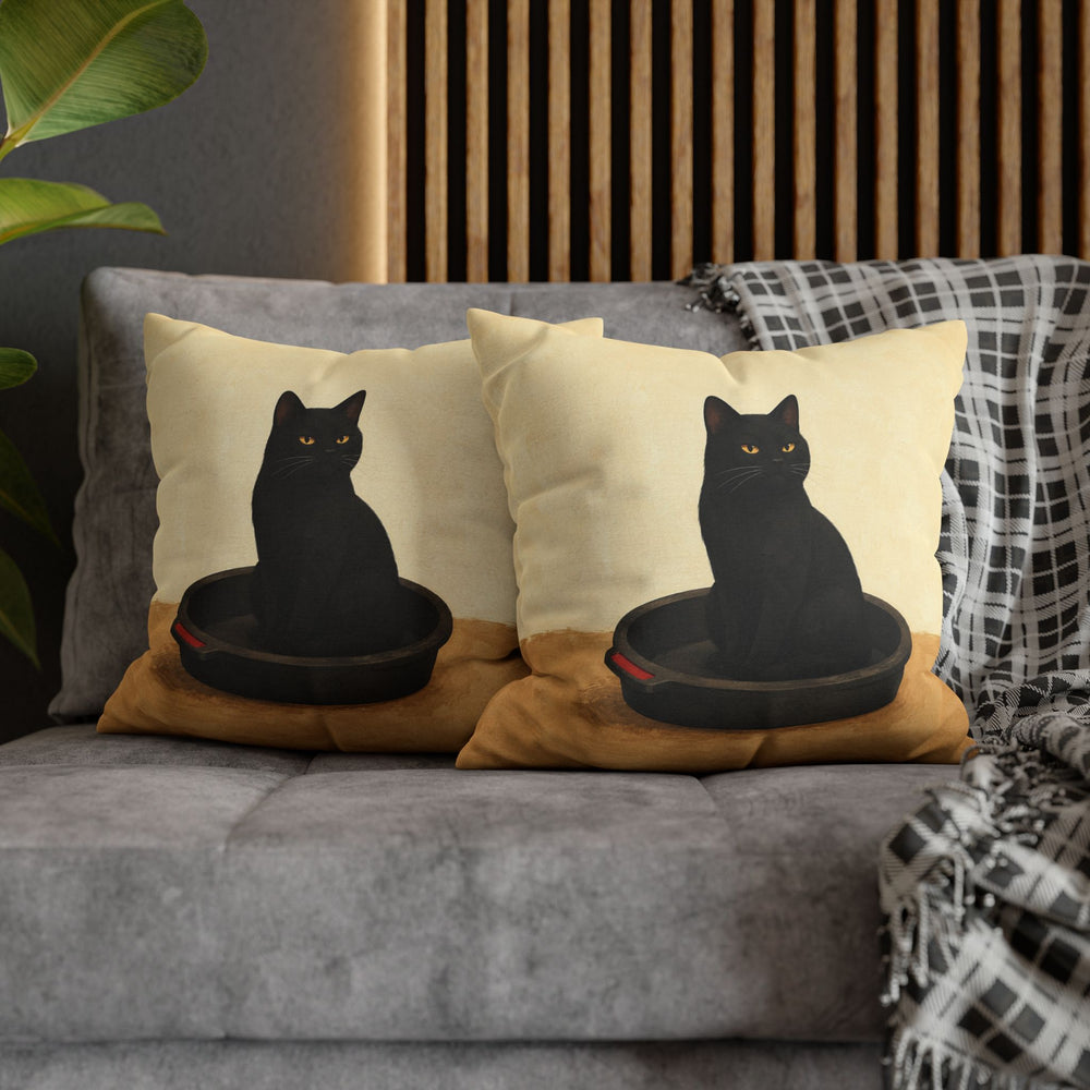 Oil Change Day – Motorcycle Wall Art with a Cat in the Drain Pan – Pillow / Cover