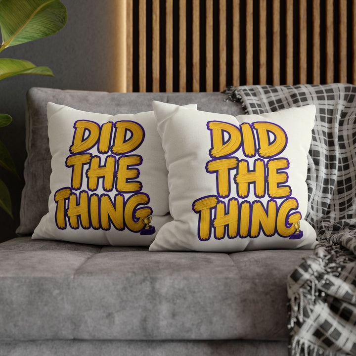 Congratulations On Doing The Thing – Funny Wall Art with a Tiny Gold Trophy Engraved – Pillow / Cover