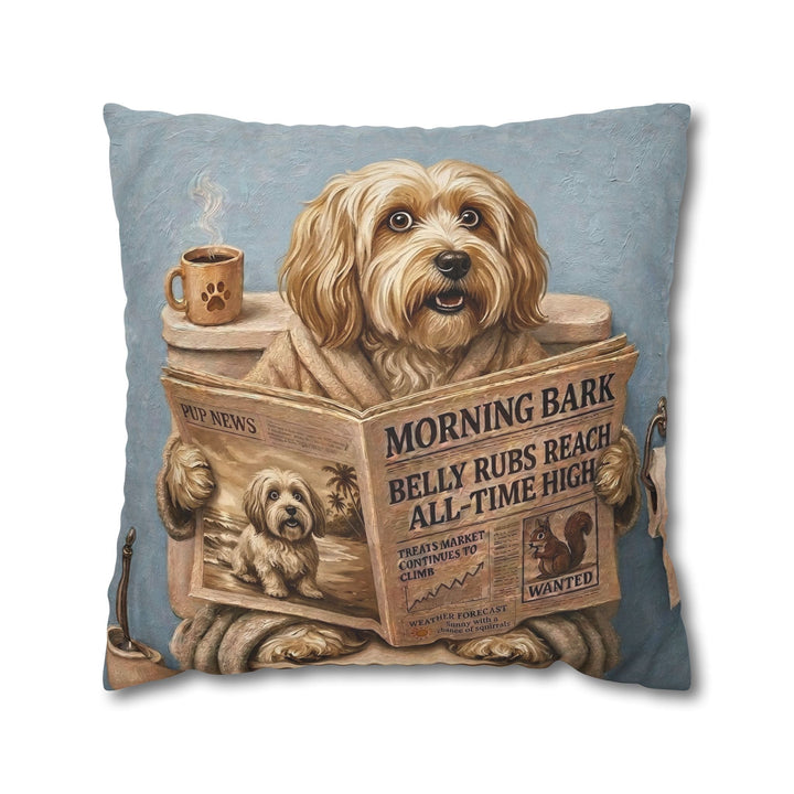 "Morning Business" - Havanese Throw Pillow - Dog Lover Home Decor