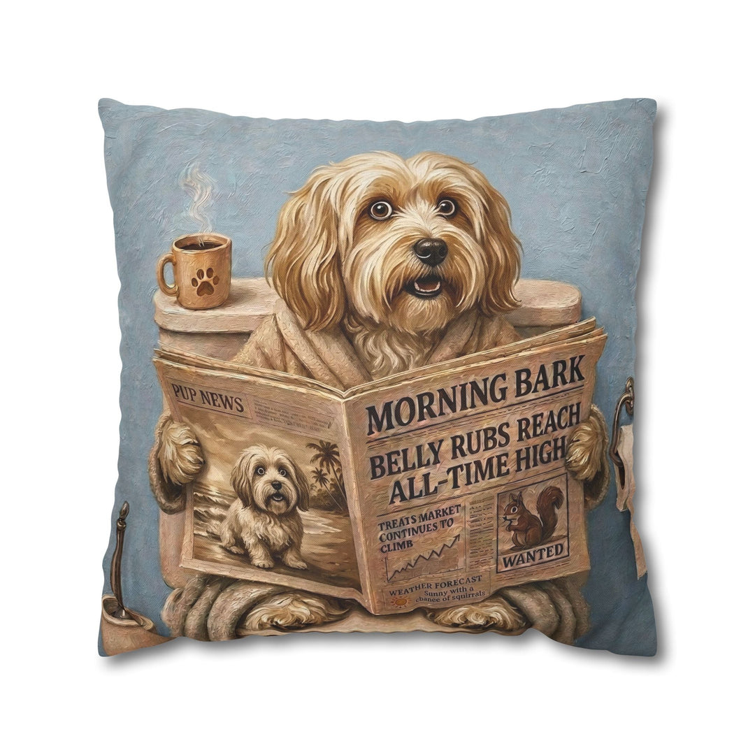"Morning Business" - Havanese Pillow Cover - Dog Lover Home Decor