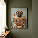 "Morning Business" - Mastiff Vertical Canvas - Dog Lover Wall Art
