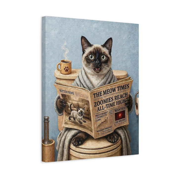 "Morning Business" - Colorpoint Vertical Canvas - Cat Lover Wall Art