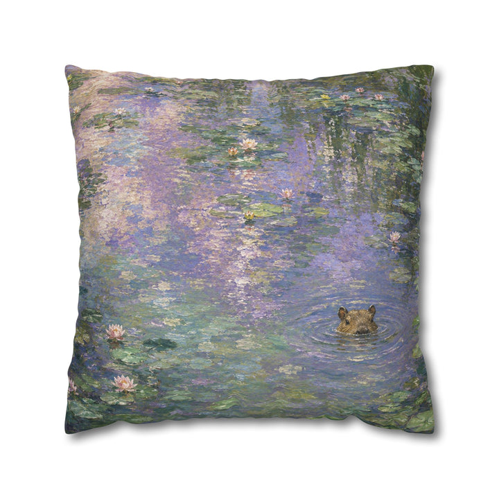 Pond Intruder – Impressionist Art with a Serene Water Lily Scene – Pillow / Cover