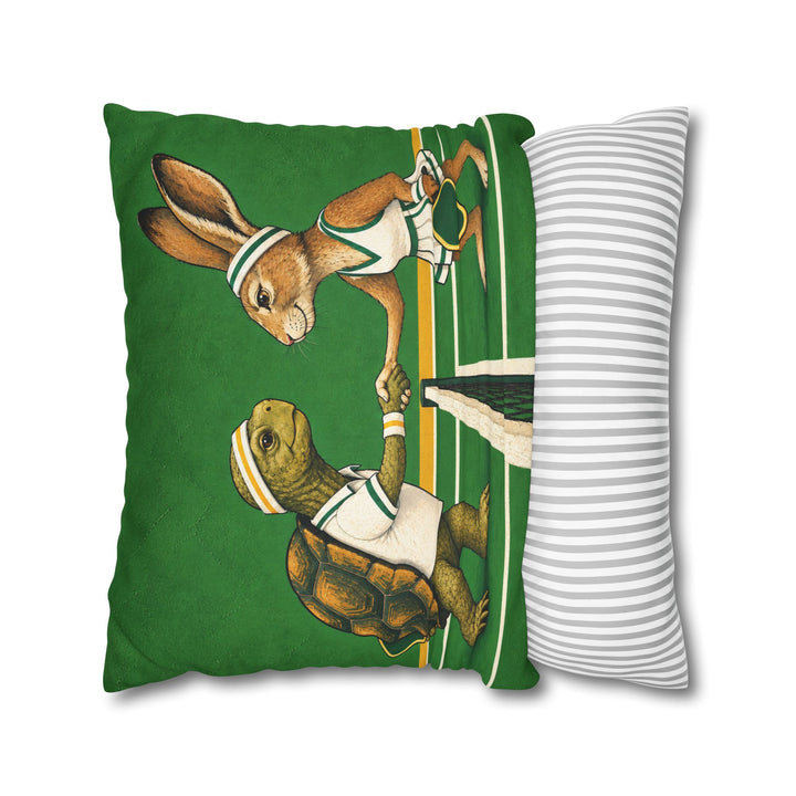 Sunday League – Pickleball Art with a Tortoise and Hare Handshake – Pillow / Cover