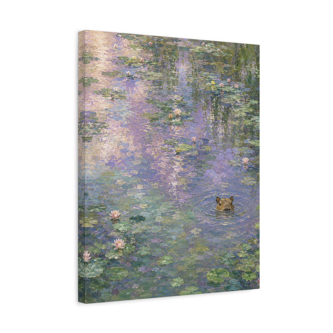Pond Intruder – Impressionist Art with a Serene Water Lily Scene – Canvas / Framed Canvas