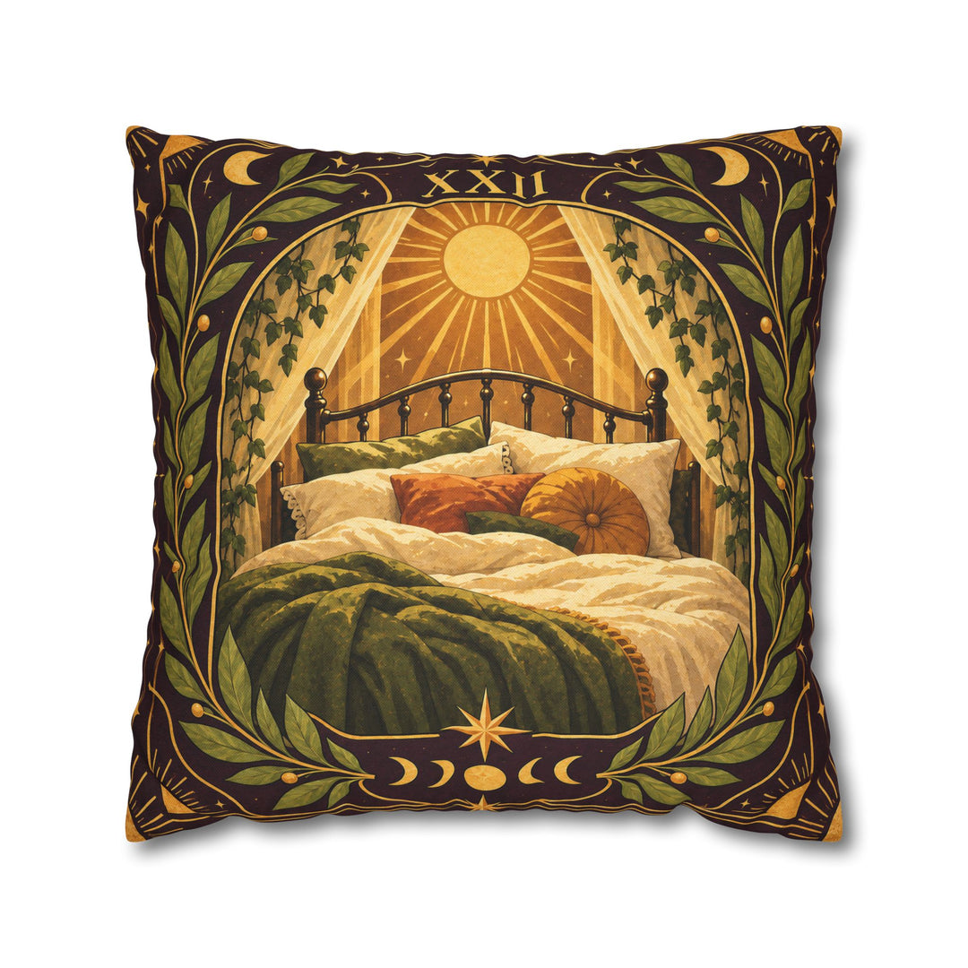 Tarot: The Nap – Witchy Wall Decor with an Invented Card Number 22 – Pillow / Cover