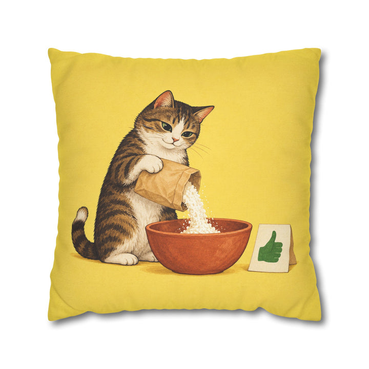 Measured By Vibes – Kitchen Wall Art with a Cat and Zero Measuring Cups – Pillow / Cover
