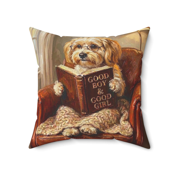 "Evening Read" - Havanese Throw Pillow - Dog Lover Home Decor