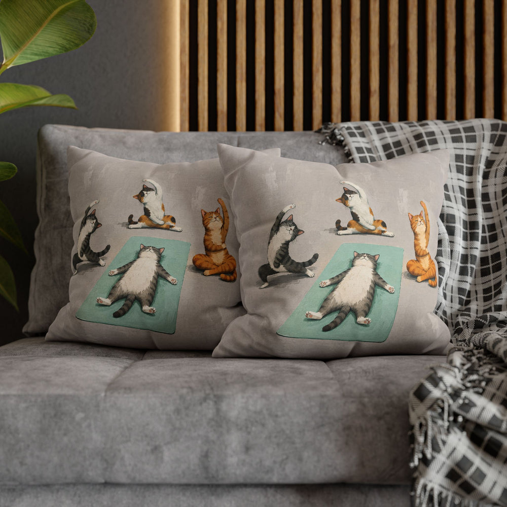 Savasana Champion – Yoga Wall Art with a Cat in Total Corpse Pose – Pillow / Cover
