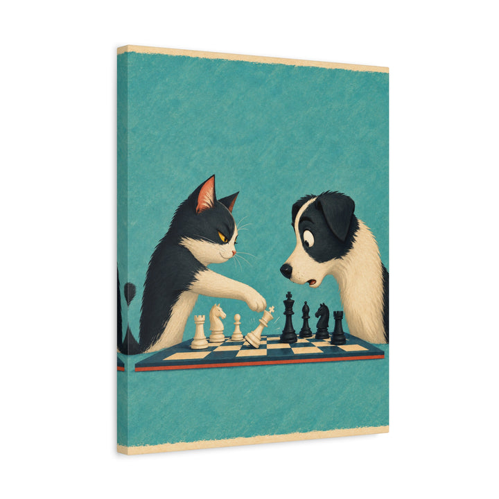 Checkmate – Quirky Wall Art with a Chessboard and a Tipped King – Canvas / Framed Canvas