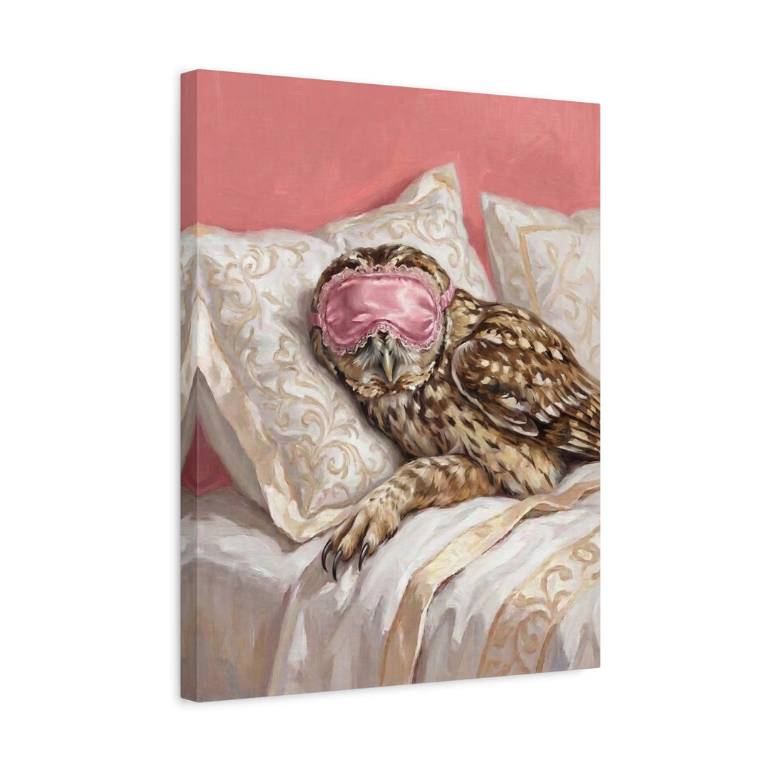 "Beauty Sleep" - Owl Vertical Canvas - Spirit Animal Wall Art