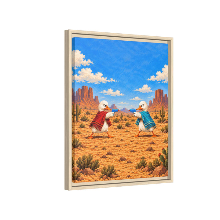 High Noon – Western Wall Art with a Gunslinger in a Tiny Poncho – Canvas / Framed Canvas