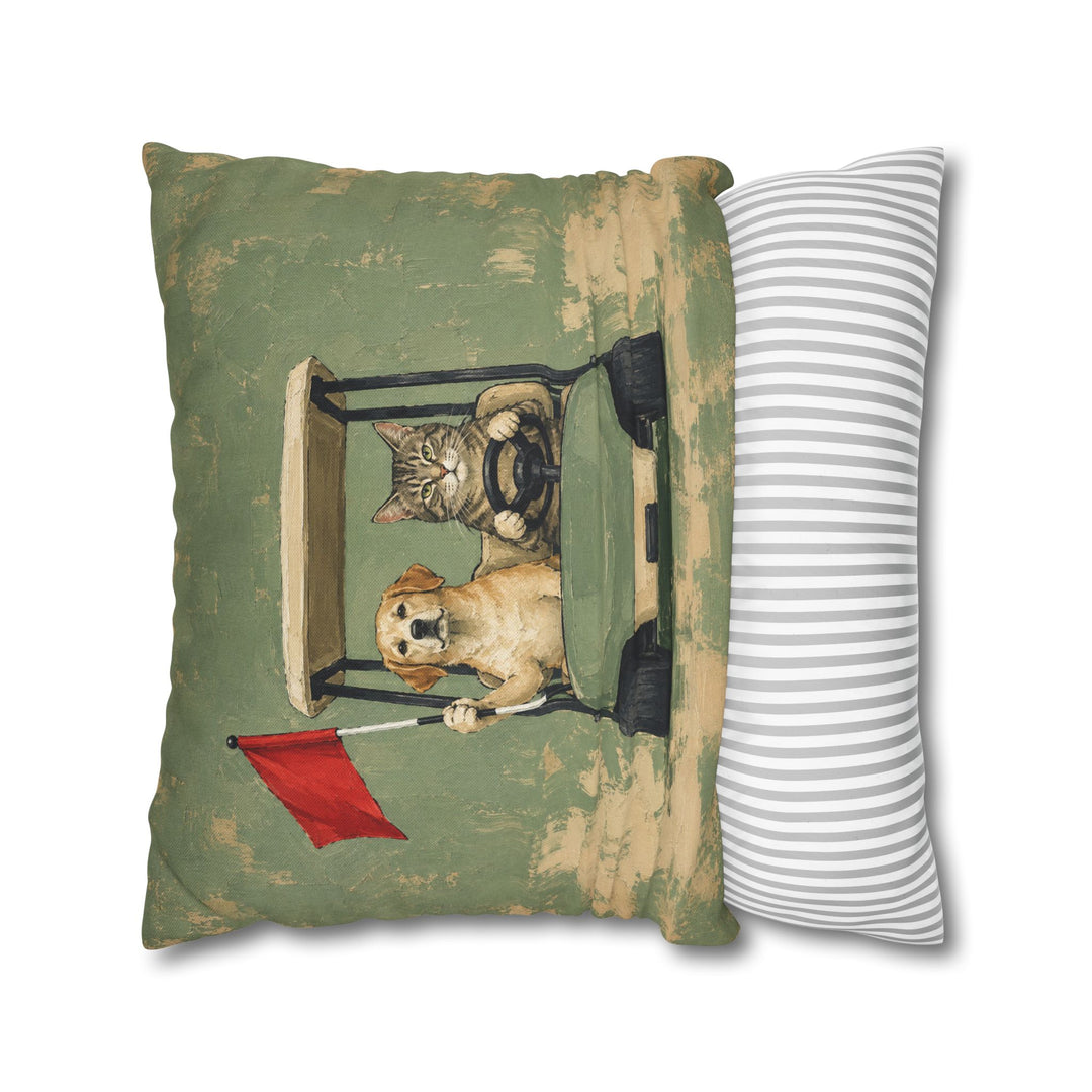 Par-tners – Golf Wall Art with a Cart Driver and a Flag Holder – Pillow / Cover