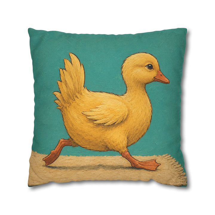 Rear View – Funny Bathroom Art with a Duck Waddling Away – Pillow / Cover