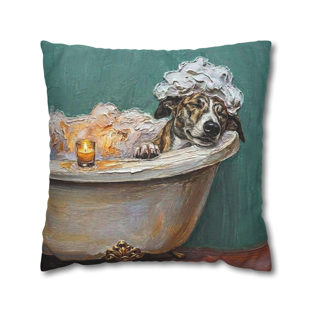 "Spa Day" - Greyhound Pillow Cover - Dog Lover Home Decor