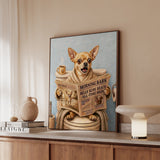 "Morning Business" - Chihuahua Vertical Framed Canvas - Dog Lover Wall Art