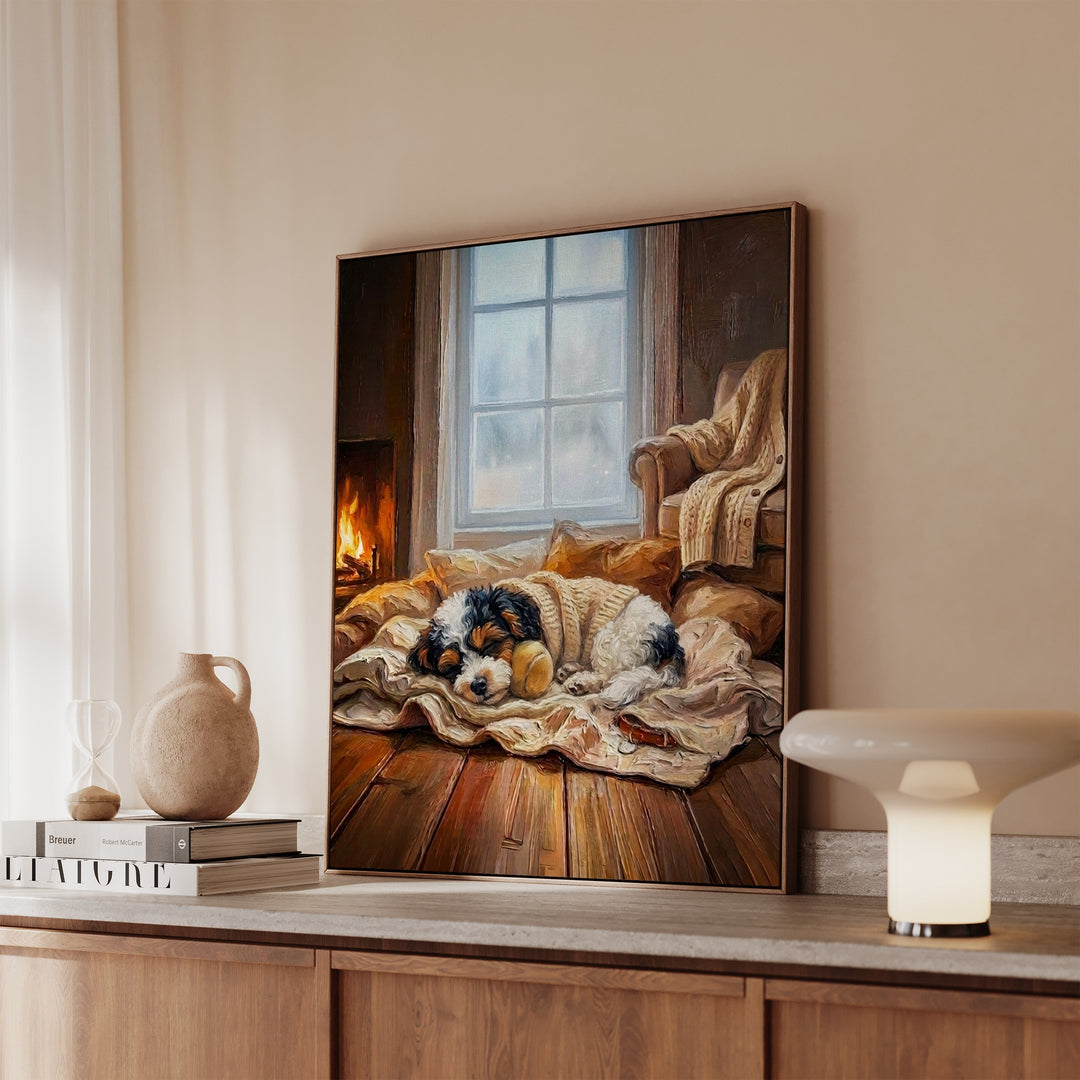 Bichon Frise Calm Memories Framed Canvas