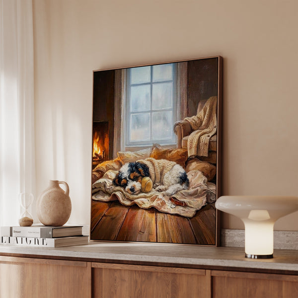 Bichon Frise Calm Memories Framed Canvas