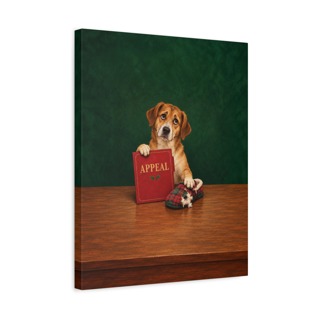 Naughty List Appeal – Christmas Wall Art with a Folder at Santa's Desk – Canvas / Framed Canvas