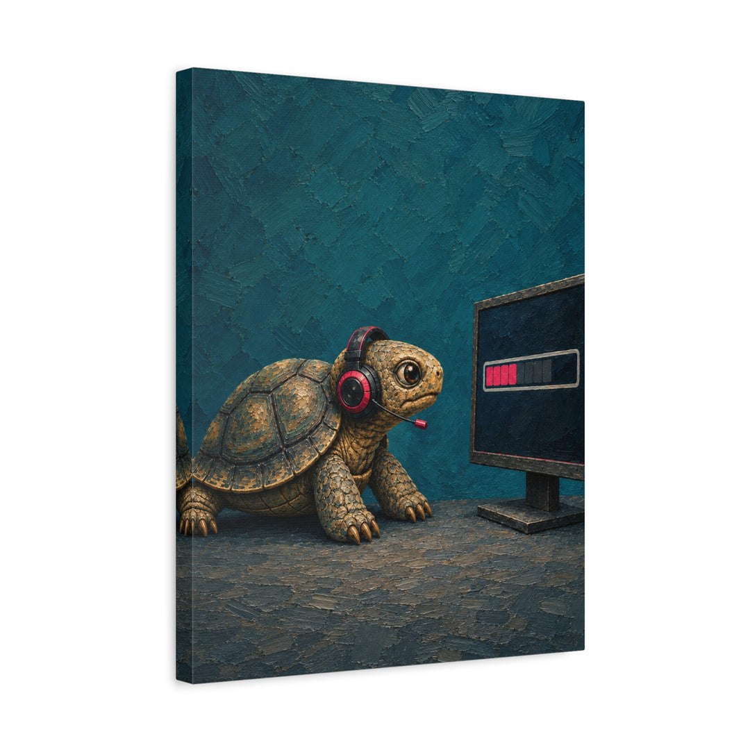 Lag – Gaming Wall Art with a Tortoise and a Loading Bar – Canvas / Framed Canvas