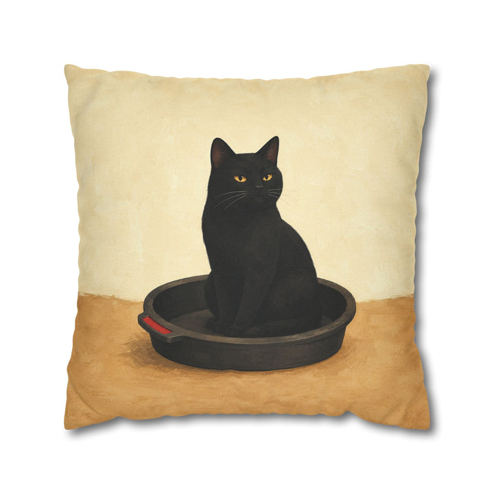 Oil Change Day – Motorcycle Wall Art with a Cat in the Drain Pan – Pillow / Cover