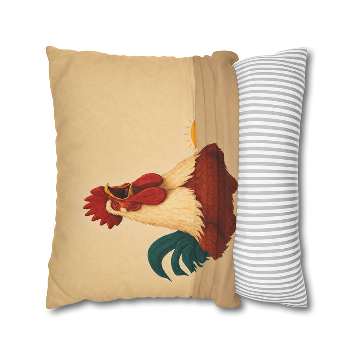 The Morning Announcement – Rooster Art with a Full Theatrical Dawn Crow – Pillow / Cover